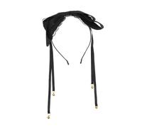 SMASOLO Wide Lace Bow Hairband for Women Elegant Ribbon Headband with Tassels Lightweight Lace Ribbon Hairband for Weddings Parties Dance Performances and Festivals