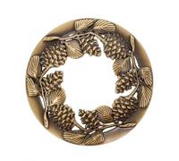 SMASOLO Windproof Candle Topper with Built in Aroma Lid Metal Jar Shade for Even Burning Embedded Protective Cover in Elegant Pinecone Bronze for Home and Candle Accessories