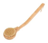 SMASOLO Wood Handle Shower Back Scrubber with Stiff Boar Bristles for Exfoliating and Deep Cleaning, Long Handle Bath Brush Suitable for Elderly Men’s Body Showering and Back Scrubbing