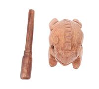SMASOLO Wooden Fortune Frog Figurine Tabletop Decor Wood Carving Adornment Creative Office Ornament for Wealth Symbol Hotel Restaurant Display