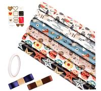 SMASOLO Wrapping Paper Set for Birthday and Valentine'S Day Cartoon Animal Pattern Copper Paper Sheets for Presents and Book Covers