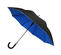 SMATI Cane Umbrella - Double Canvas Collection - Chic - Very Strong - Windproof - Fibre Whale, Denim Blue, 105 centimètres, Classic