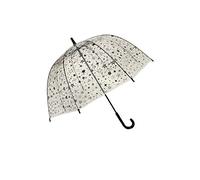 SMATI Child Umbrella Transparent Birdcage, Reflective Border, Windproof, Diameter 71cm, Manual Opening, Girl Umbrella, Design: Blue Little Stars