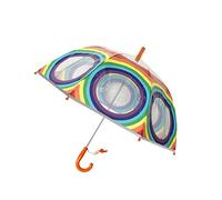 SMATI Child Umbrella Transparent Birdcage, Reflective Border, Windproof, Diameter 71cm, Manual Opening, Girl and Boy Umbrella, Pattern RAINBOW