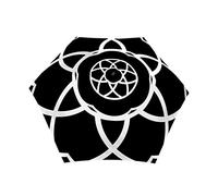 SMATI Compact Folding Umbrella - automatic opening and closing; 6 fiberglass ribs; Windproof; Robust; Diameter=97cm; great classic; Protective cover; Woman’s umbrella; Black and White Flower