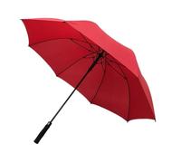 SMATI Large Automatic Golf Umbrella - Windproof and Heavy Duty with 8 Fiber Ribs - Strong Durable Recycled PET Canvas Umbrella - Foam Handle - Diameter 130cm - Red