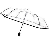 SMARTBULLE Transparent Folding Umbrella - Compact; Strong; Windproof; Automatic opening; Diameter=98cm; Umbrella for Men/Women; Colour: BLACK border