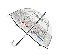 SMATI Stick Clear Umbrella - Windproof - Bird Cage Dome See Through, Paris Skyline, L