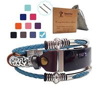 Smatiful Inspire Breathable Straps with Woven Material beads, Adjustable Replacement Strap Sports Watch for Fitbit Inspire HR Smart Watch,Mediterranean Blue