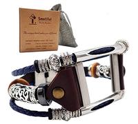 Smatiful Versa Bangle Wrists Straps with Box Set for UK Men, Adjustable Replacement Strap for Fitbit Blaze Heart Rate, Special Edition, Cobalt Grey Blue