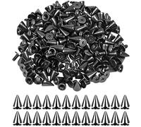 smatime 100 Pcs Metal Spikes Rivets Bullet Cone Spikes Rivet Metal Screwback Studs Screw Back Cone Studs Cool Punk Tree Spikes and Studs for Clothing Shoes Wristbands Leathercrafts, 7*10 mm, Gun Black