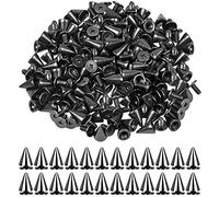 smatime 100 Pcs Metal Spikes Rivets Bullet Cone Spikes Rivet Metal Screwback Studs Screw Back Cone Studs Cool Punk Tree Spikes and Studs for Clothing Shoes Wristbands Leathercrafts, 7*10 mm, Gun Black