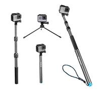 Smatree S3C Carbon Fiber Detachable Extendable Floating Pole with Tripod Stand for GoPro Hero 11/MAX/13/12/11/10/9/8/7/6/5/4/3 Plus/3/2018, DJI OSMO Action 2