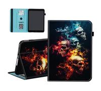 smauncucn Case for Samsung Galaxy Tab A11 8.7 Inch 2025/A9 8.7 Inch 2023,Wallet PU Leather Folio Cover Multi-Angle Stand with Auto Wake/Sleep,Smoking Skull