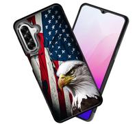 smauncucn for Galaxy A17 5G Case,Slim Anti-Scratch Tire Anti-Skid Edges Shockproof TPU Back Protective Cover Case for Samsung Galaxy A17 5G 6.7 inch 2025,Bald Eagle American Flag