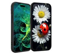 smauncucn for iPhone 17 Pro Case with Slide Camera Cover,Heavy Duty Dual Layer Hybrid Shock Proof Protective Rugged Bumper Case for iPhone 17 Pro 6.3" 2025,Ladybug on Daisy Flower