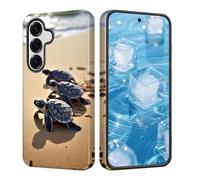 smauncucn for Samsung Galaxy S26 FE Case,Dual-Layer Shockproof Protective Phone Cover,Slim TPU + Hard PC Bumper with Raised Screen & Camera Protection,Anti-Scratch,Beautiful Sea Turtle Beach