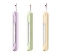 Smavles 3Pcs 2 in 1 Needle Threader Seam Ripper, Seam Rippers Double Headed Seam Remover Tool, Portable Sewing Needle Threader Sewing Accessories for Sewing Craft Knitting Quilting(3 Colors)