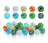 Smavles Marbles for Kids, 10 Piece Fluorescent Dotted Glass Marblese,20mm Colorful Glass Marbles for Ball Track DIY and Home Decoration Boys and Girls