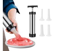 Smavles Sausage Stuffer Sausage Maker with 4 Option Size Filling Nozzles Food Grade Meat Stuffing Filler for Household Family