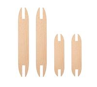 Smavles Wooden Shuttle 4-Piece Set - Weaving Tool, Stick, Hand Loom Set for Tapestry, Knitting & Handcrafts