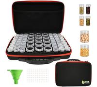 Smaxcn 57 Slots Seed Storage Box, Robust Seed Organiser Storage Box with Zip Bag and Label Sticker, for Flowers, Vegetables, Vegetable Seeds, Herb Seeds, Garden Seeds