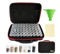 Smaxcn 60 Slot Seed Storage Box, Robust Black Plastic Seed Organiser with Zipper and Compartments, for Flowers, Vegetables, Herbs, Garden Seeds