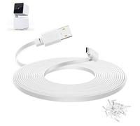 SMAYS 20 ft Cable for WYZE Cam Pan v3 Camera, Flat Micro USB Extension Power Cord, 90 Degree White