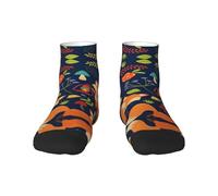 SMAZDFXX 1 Black Cute Animal Fox Flower Print Adult Socks Womens Mens Workout Thermal Cozy All-Season Gift Holiday Articles Use