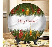 SMAZDFXX 10 Inch Rustic Ceramic Dinner Plate,Doors from Valencia Spain Round Porcelain Ceramic Plate Decor Accessory for Dining, Parties, Wedding