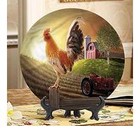 SMAZDFXX 10 Inch Rustic Ceramic Dinner Plate,Doors from Valencia Spain Round Porcelain Ceramic Plate Decor Accessory for Dining, Parties, Wedding