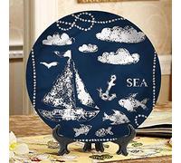 SMAZDFXX 10 Inch Rustic Ceramic Dinner Plate,Doors from Valencia Spain Round Porcelain Ceramic Plate Decor Accessory for Dining, Parties, Wedding