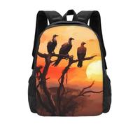 SMAZDFXX 3D Laptop Backpack for Men Women Vultures Tree Sunset Large College Computer Bag Travel Backpack Durable Daypack 17In Casual