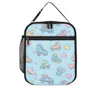 SMAZDFXX 90s Skater Pattern Skating Portable Insulated Lunch Bag Tote Reusable Lunch Box Tote Handbag for Office Work