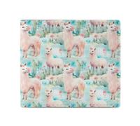 SMAZDFXX Alpaca Llama Cactus Wallet for Women Mens PU Leather Credit Card Id Holder Organizer