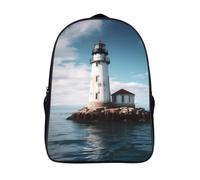SMAZDFXX Backpack for Women Men Travel Laptop Backpack Lightweight Bookbag Light House Ocean Daypack for Work Hiking