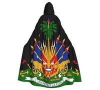 SMAZDFXX Barbados Flag Hooded Cloak Cape Women Men Adults Full Length for Halloween Cosplay Costumes