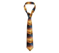 SMAZDFXX Beautiful Palm Trees Men's high end silk tie, business wedding party printed anti wrinkle tie
