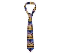 SMAZDFXX Beautiful Palm Trees Men's high end silk tie, business wedding party printed anti wrinkle tie