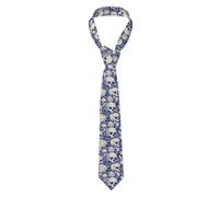 SMAZDFXX Blue Toned Skulls Print Men's Tie Novelty Neck Fashion Ties For Mens Daily Wedding Party Business