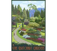 SMAZDFXX Brentwood Bay Canada Butchart Gardens Retro Metal Sign Tin Sign Funny Tin Sign 8x12 inch, TinSignEUa38531