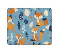 SMAZDFXX Cartoon Fox and Leaf Mousepad Non-Slip Waterproof Print Stitched Edges Rubber 10 X 12 Inch
