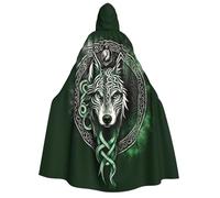 SMAZDFXX Celtic Irish Knot with Wolf Design Adult Halloween Hooded Cape