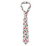 SMAZDFXX Cherry Fruit on White Print Men's Tie Novelty Neck Fashion Ties For Mens Daily Wedding Party Business