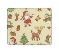 SMAZDFXX Christmas Sants and Reindeer Mouse Pad Rectangular Waterproof with Anti Slip Rubber Base Mouses Pads 7.9 x 9.5 in