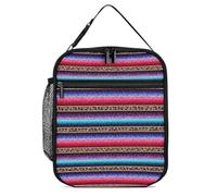 SMAZDFXX Colorful Mexican Serape Leopar Reusable Meal Prep Bag Lunch Bag Zipper Closure Leakproof Lunch Box for Work Office Picnic