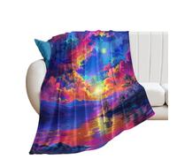 SMAZDFXX ColorfulClouds Blankets Soft Cozy Bedding,Abstract Landscape Mountain Modern Vintage Sunrise Sunset Blankets Throw Super Soft Bedroom Sofa 30W x40L