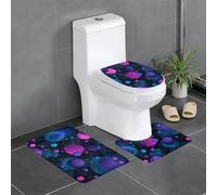 SMAZDFXX Cosmic Shining Planet Pattern Bathroom Anti Slip Quick Drying Three Piece Set, Slip Quick Drying Durable Shower Bath mat