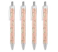 SMAZDFXX Cowboy Boots Cactus in Pink Desert Ballpoint Pen Retractable Writing Smooth Black Ink Ball Point Pens Office Gift 4 PCS