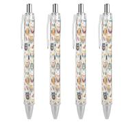 SMAZDFXX Cute Cartoon Owl Ballpoint Pen Retractable Writing Smooth Black Ink Ball Point Pens Office Gift 4 PCS